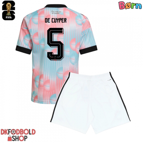 Belgien Maxim De Cuyper #5 Udebanesæt Børn VM 2026 Kort ærmer (+ korte bukser)